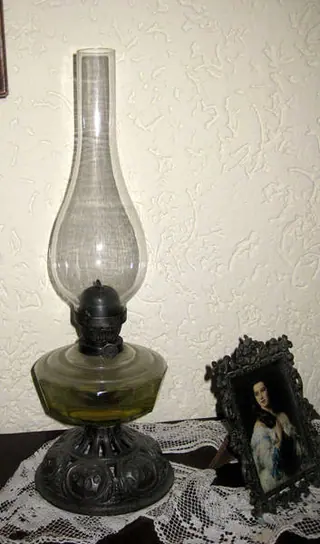 Gründerzeit Petroleumlampe um 1880 (Petroleumlampe 001) – Antik Mitwitz