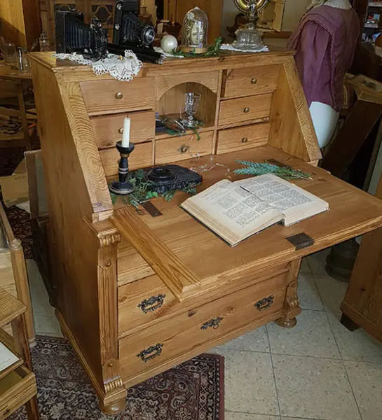 Gründerzeit Schrägklappen Sekretär um 1880 (Sek_ Gr 004) – Antik Mitwitz