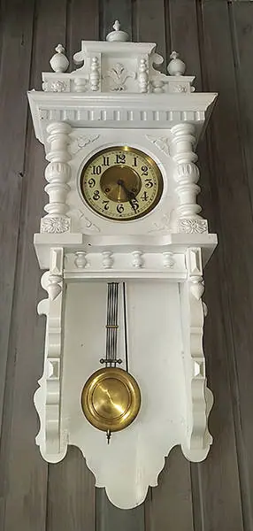 Gründerzeit Regulator um 1880 im Shabby Look (Shabby_Uhr_Gr 001) – Antik Mitwitz