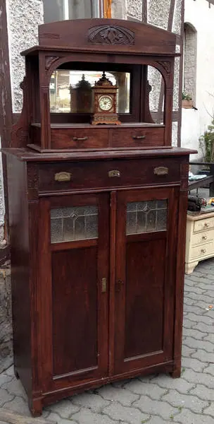 Jugendstil Aufsatz Vertiko 1910 (VT_Jg 001) – Antik Mitwitz